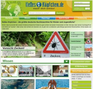 Screenshot der Website Helles Köpfchen